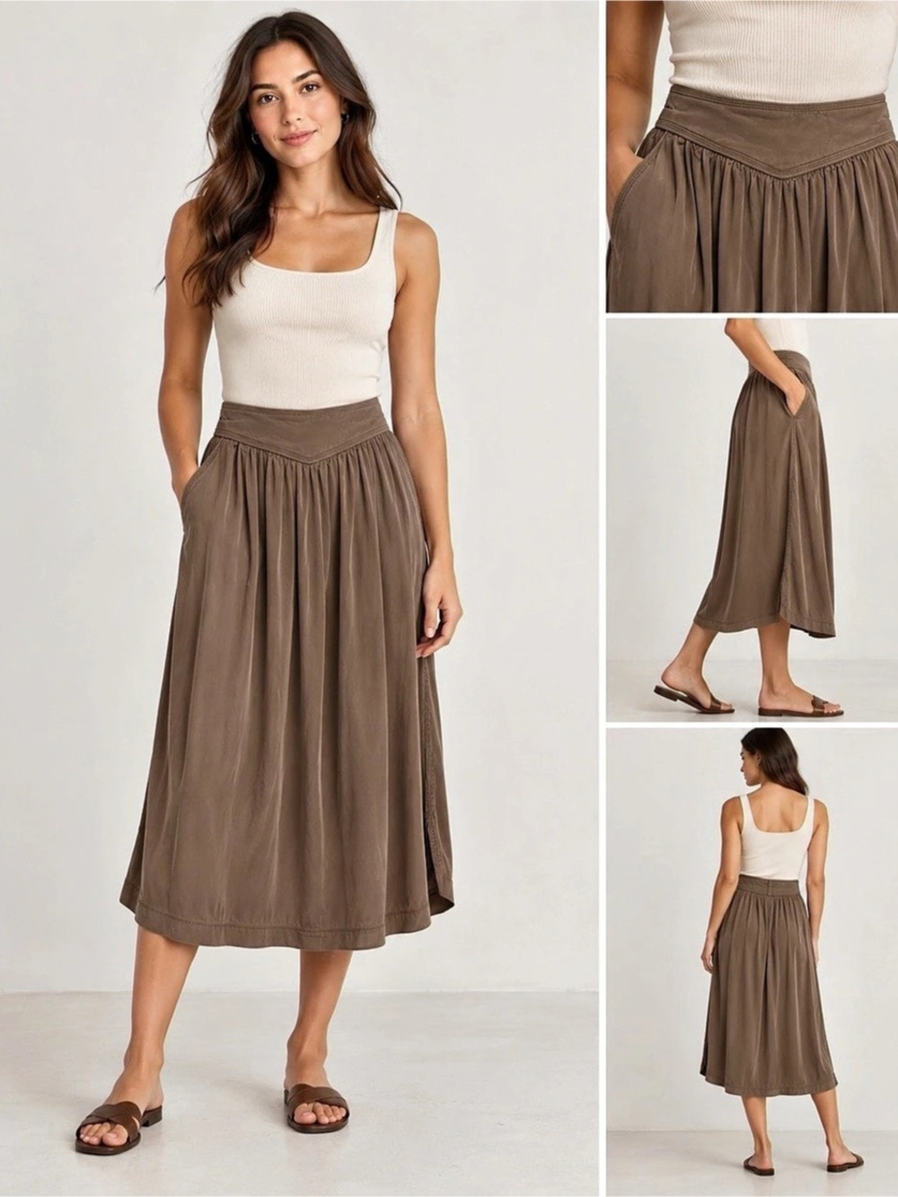 Wilfred Midi Skirt in Brown Size XS Like New